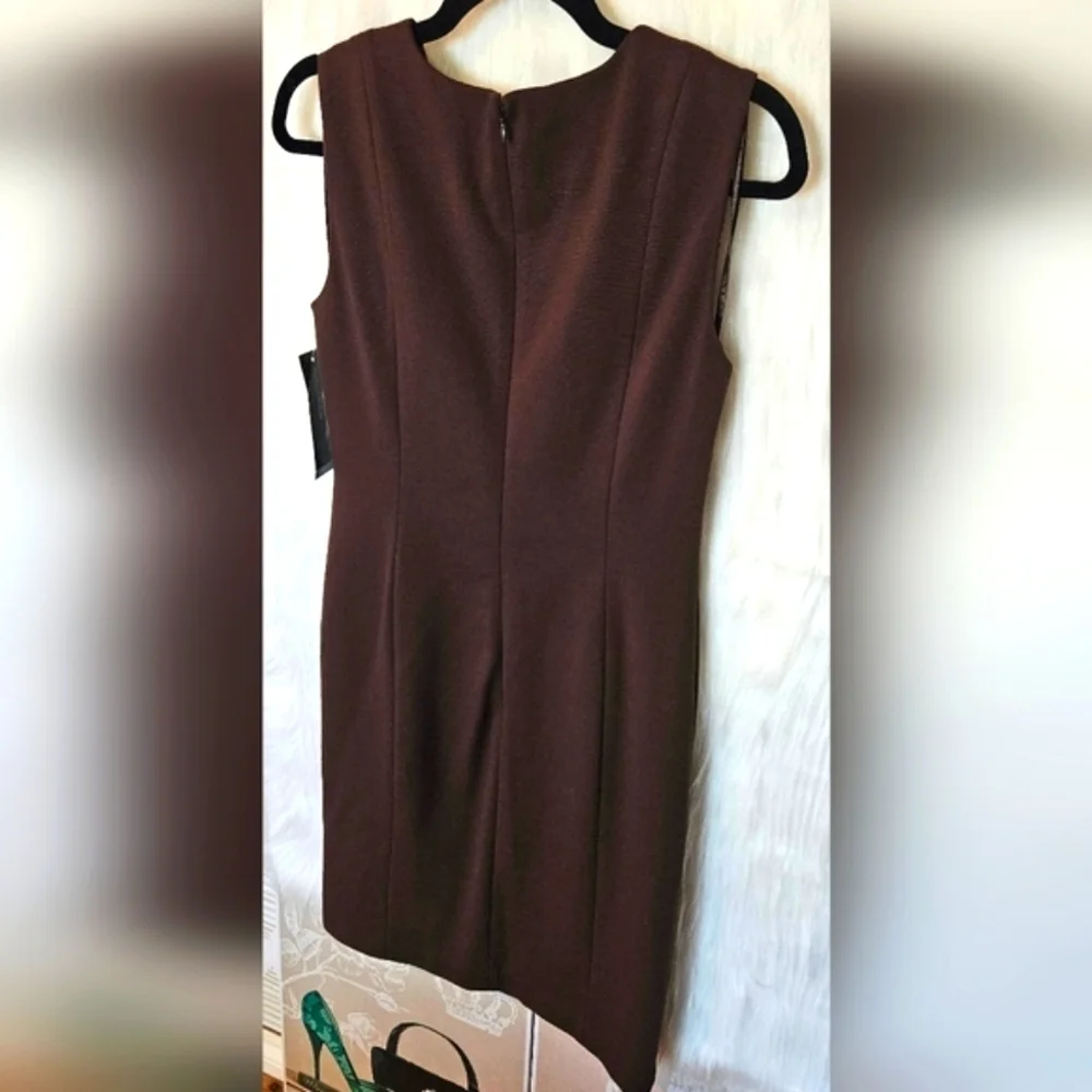 Jones New York Teak Ruched Stretch Sleeveless Dress - Picture 4 of 8
